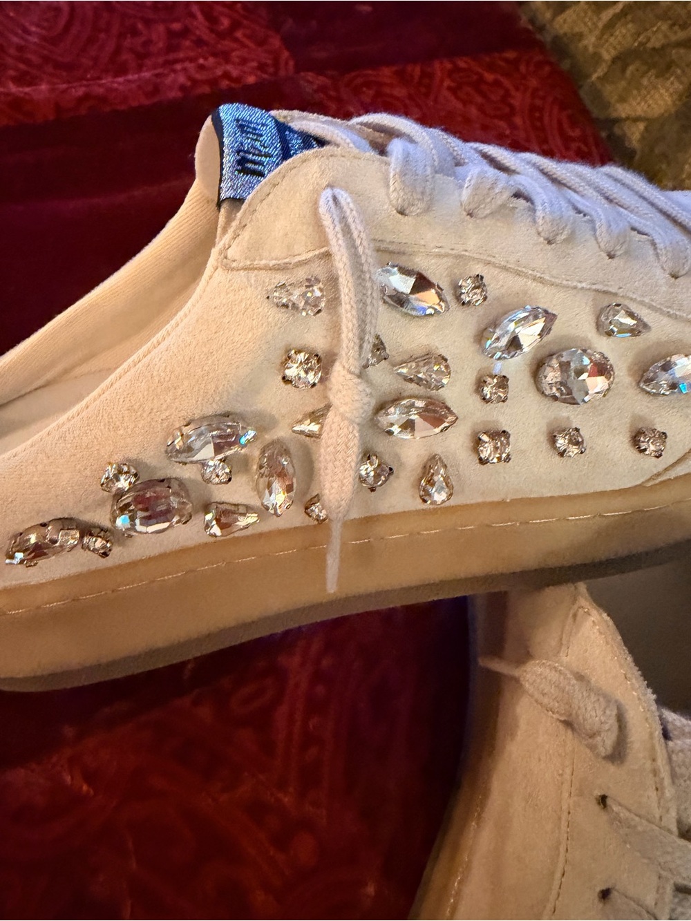 Mi.iM Cream Crystal-Embellished Platform Sneakers - Picture 6 of 7